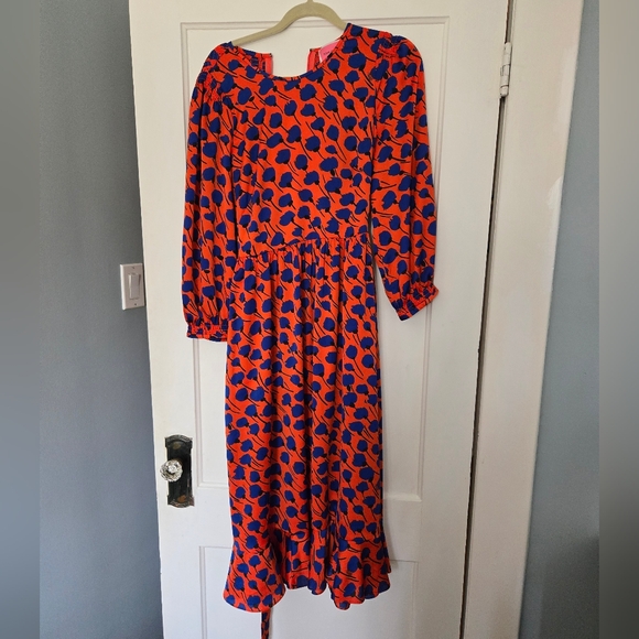 Orange and Blue Patterned Dress - Picture 2 of 3